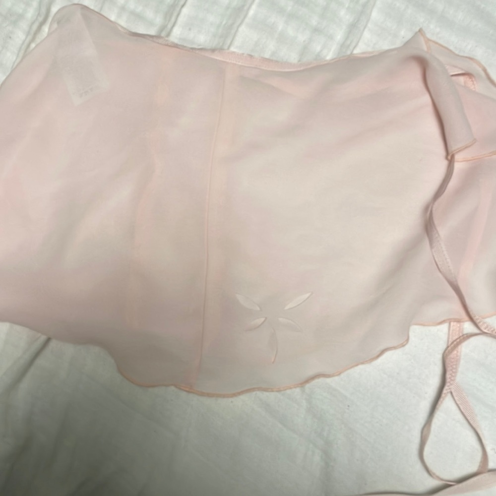 DANSKIN BABY PINK WRAP SKIRT